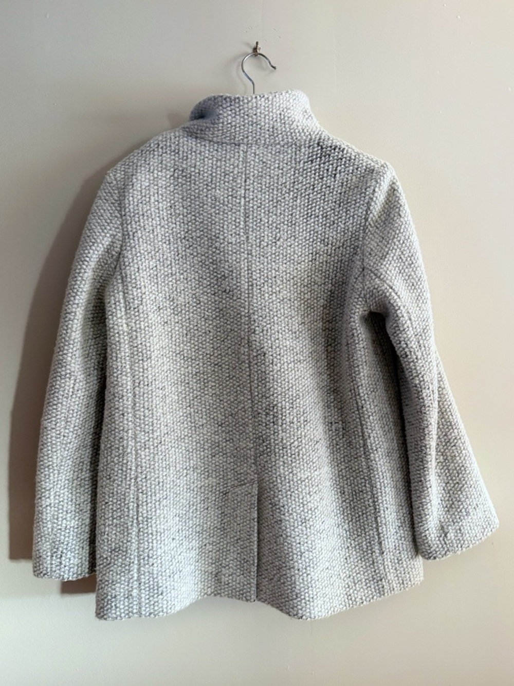 Joie Coat Women M Gray Wool Blend Textured Double Breasted Cozy Chic Minimalist - Picture 6 of 8